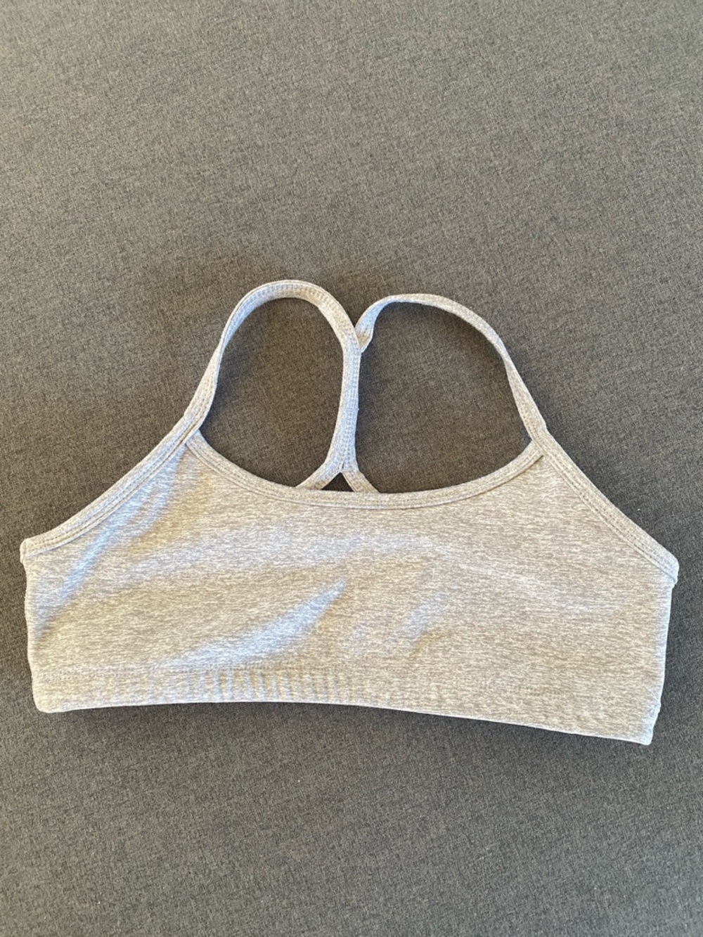 Beyond Yoga Heather Light Gray Racerback Sports Bra size S